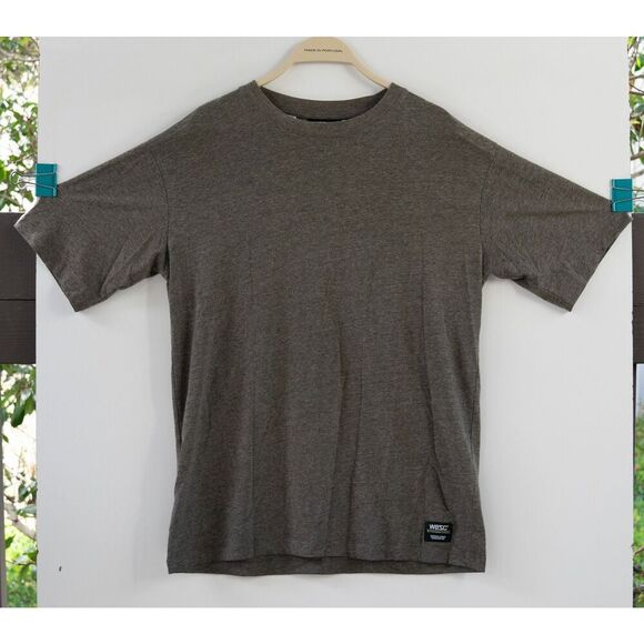 WESC Embroidered Men's Green Brown Short Sleeve Crew Neck T-Shirt Size M - Picture 1 of 8